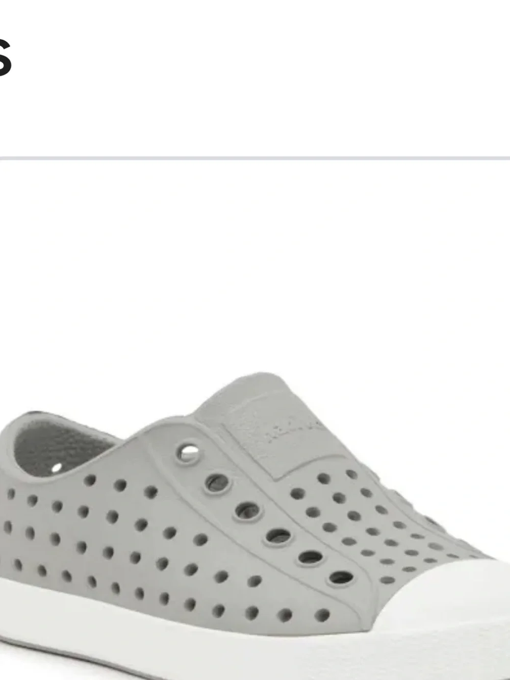 Native Kids Jefferson Slip-On Shoe - Pigeon Grey/ Shell White C4 NWT